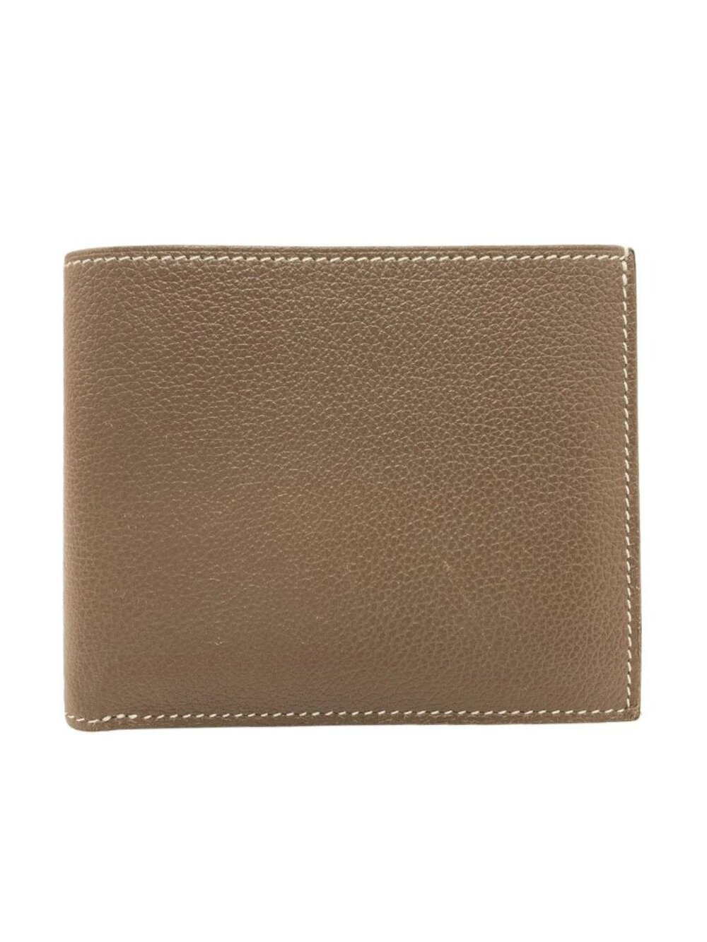Hermes Citizen Twill Compact Silk'in Etaupe Bifold Wallet Taurillon Clemence